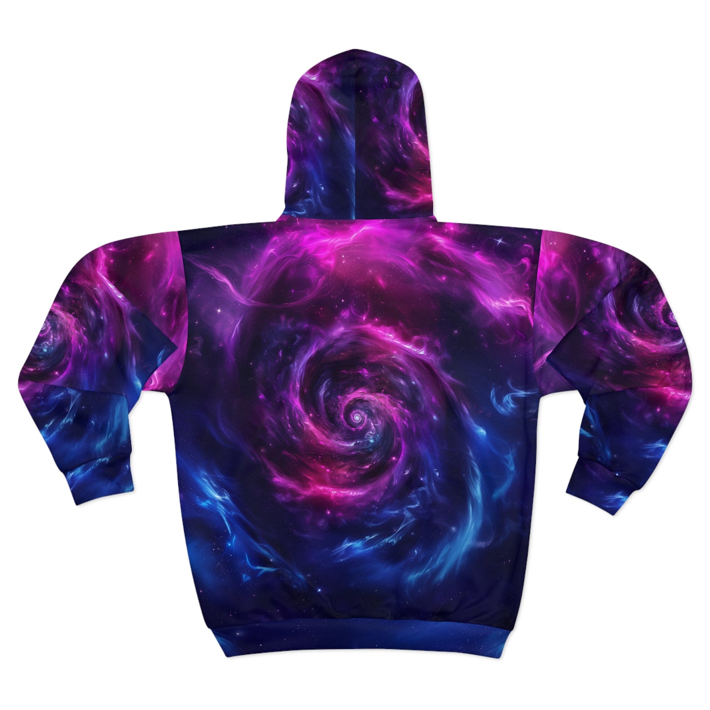 Cyberpunk Spiral Galaxy Unisex Zip Hoodie