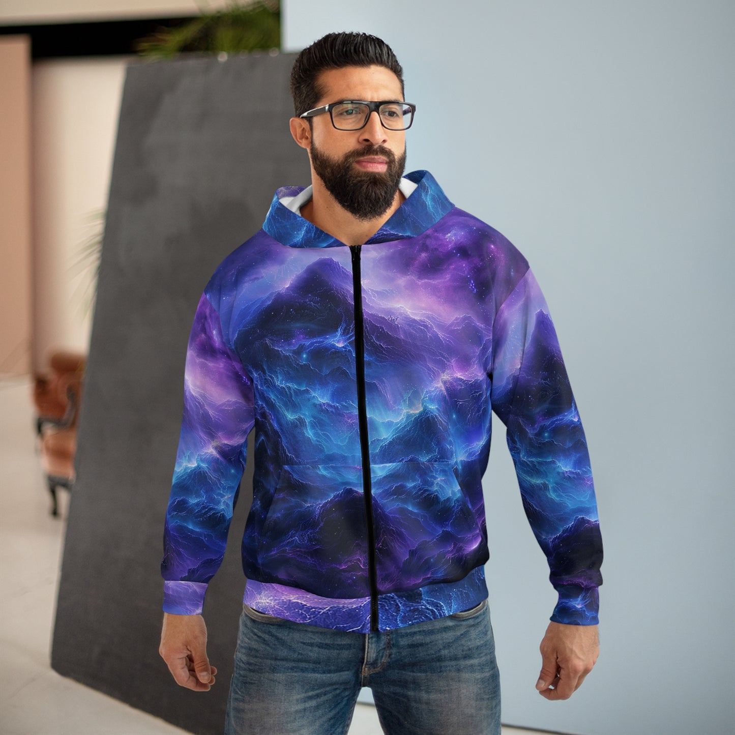 Cosmic Mountain Unisex Zip Hoodie