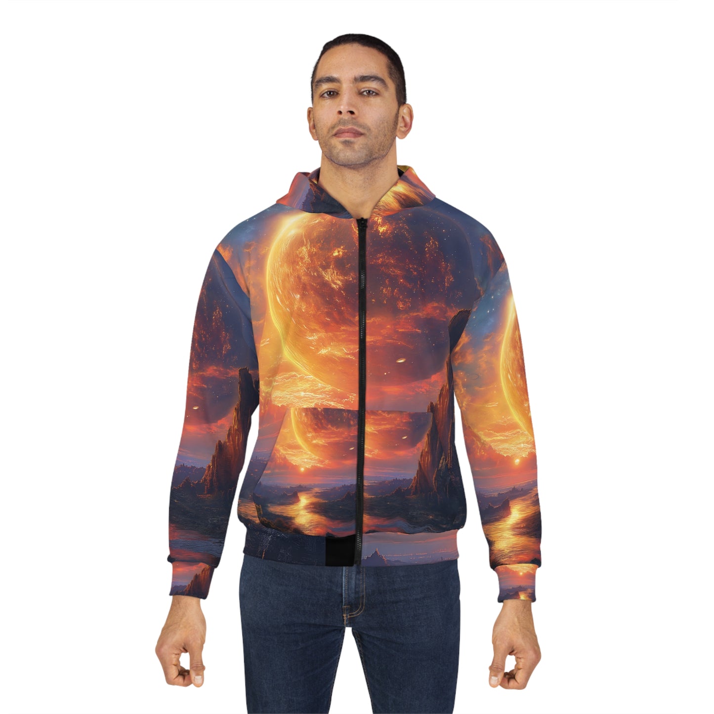 Alien Planet Landscape All Over Print Zip Hoodie