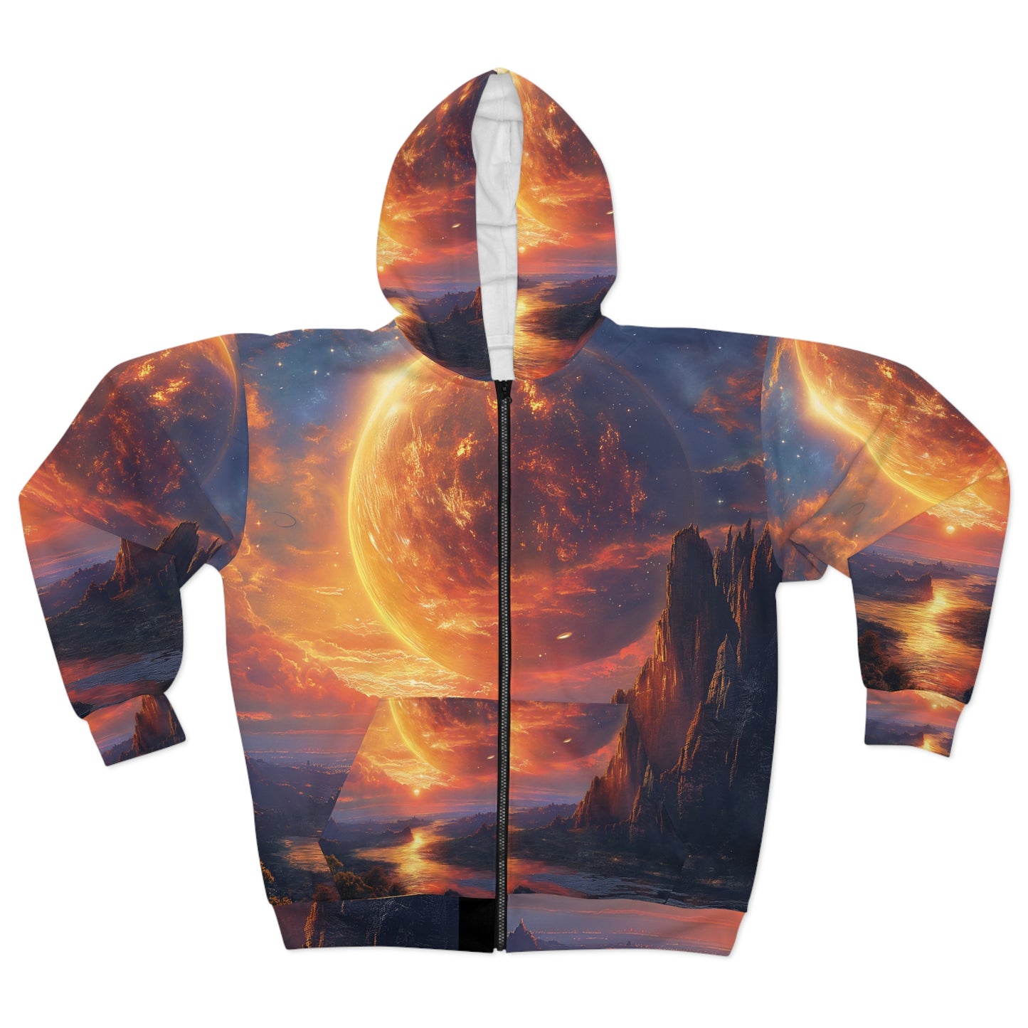 Alien Planet Landscape All Over Print Zip Hoodie