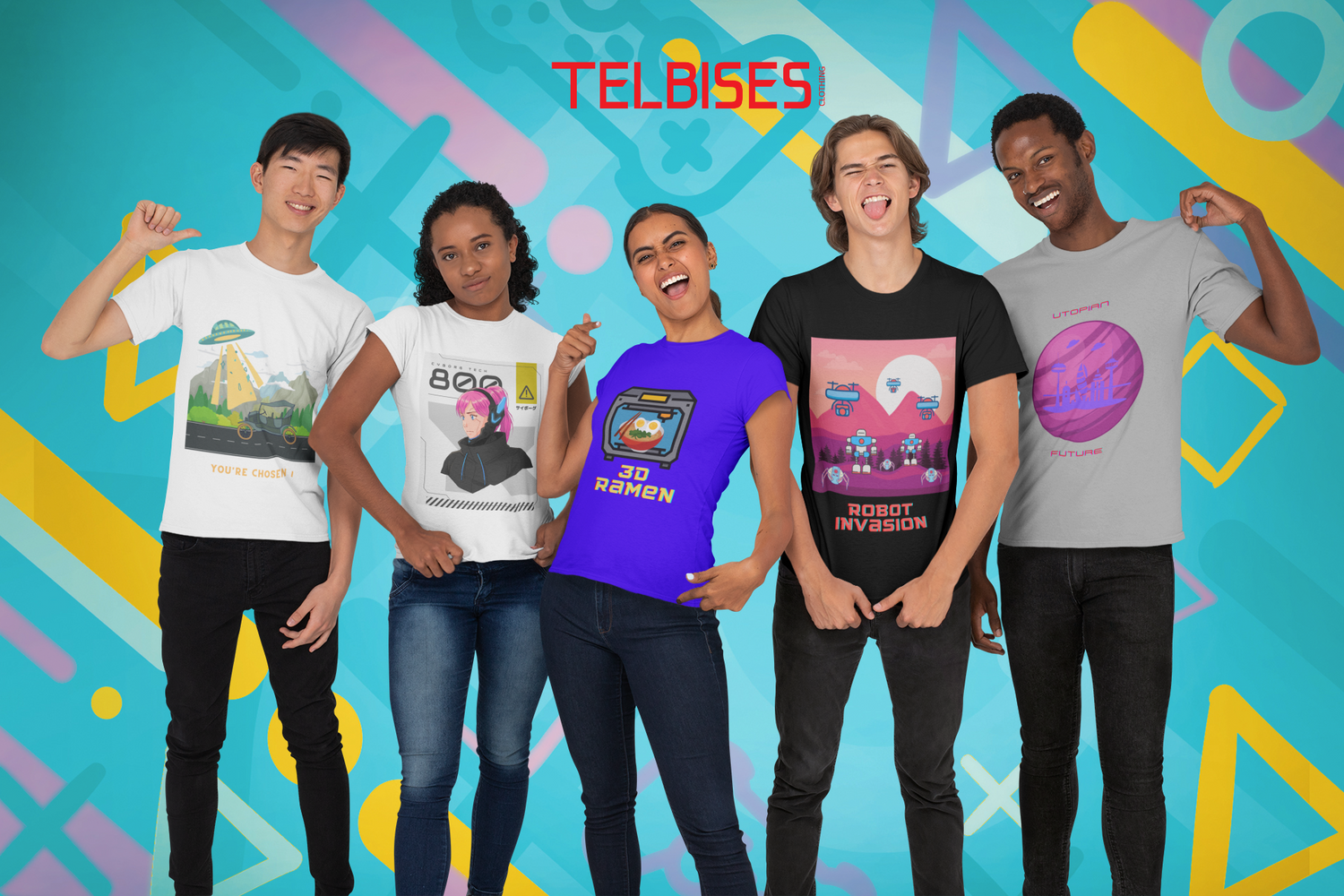 Telbises Fans wearing merchandise