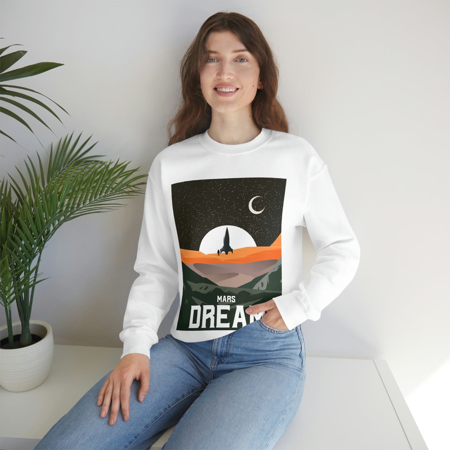 Space Mars Dream Unisex Heavy Blend™ Crewneck Sweatshirt