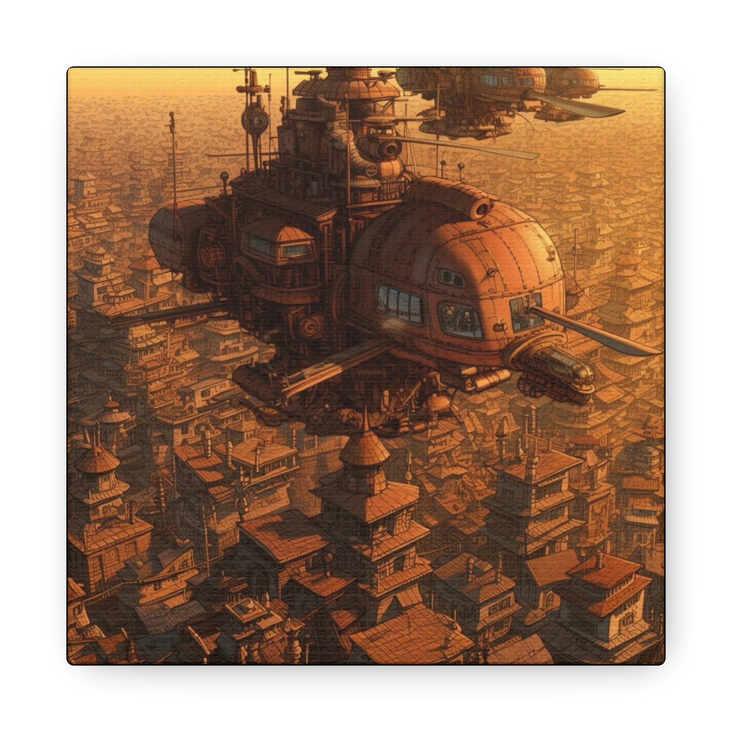 Aerial Steampunk Helicopter Squadron Wall Art