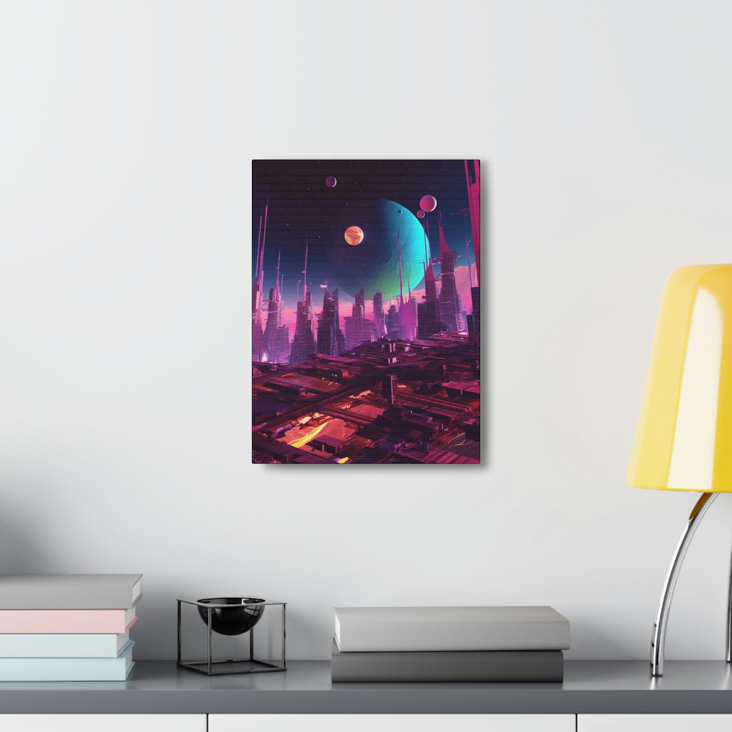 Futuristic Cyberpunk City Wall Art