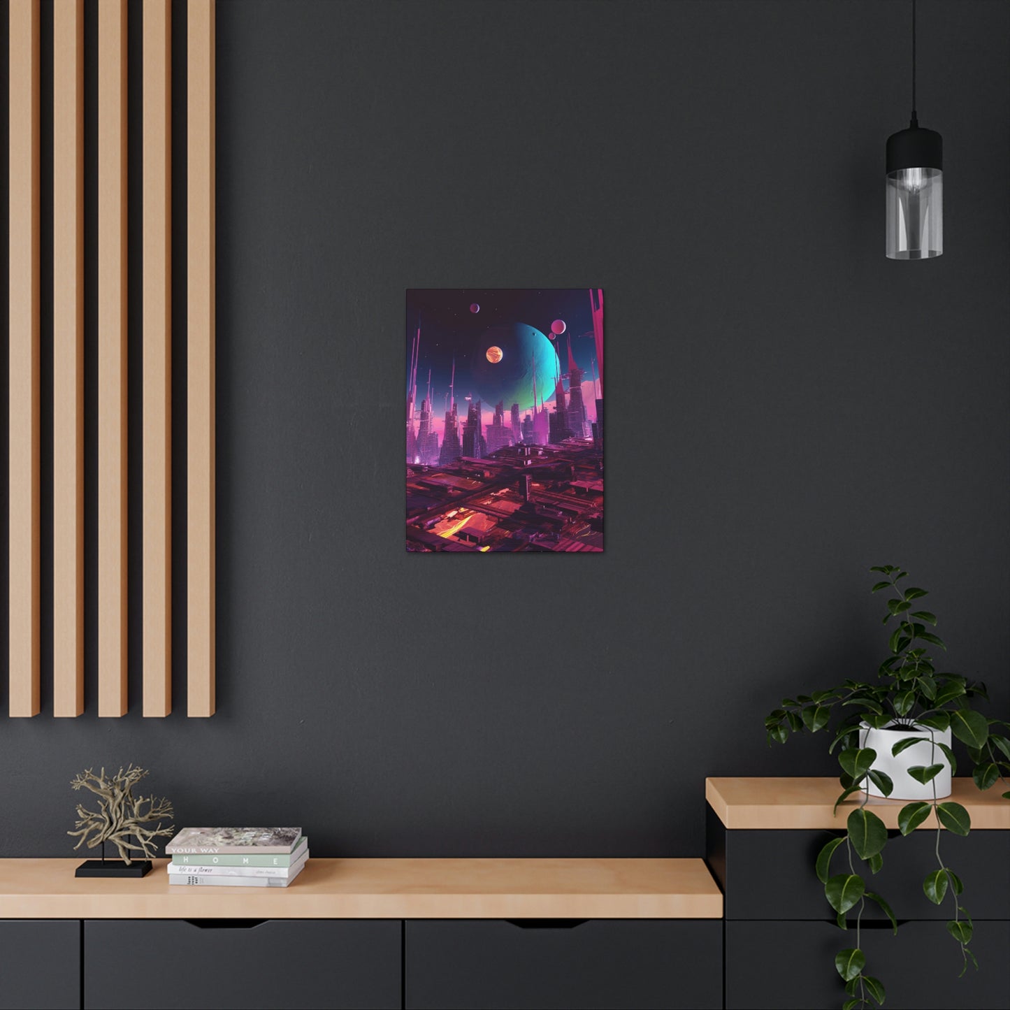 Futuristic Cyberpunk City Wall Art