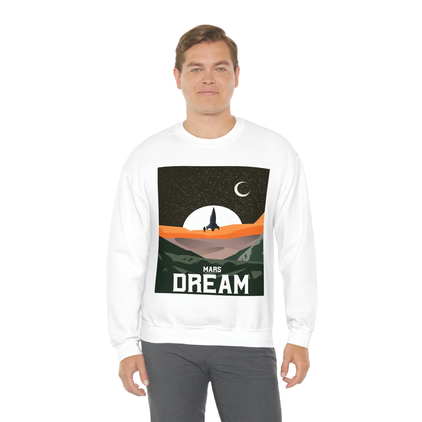 Space Mars Dream Unisex Heavy Blend™ Crewneck Sweatshirt