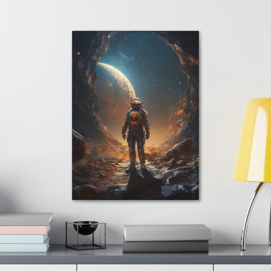 Astronaut On New Planet With Civilization Wall Art