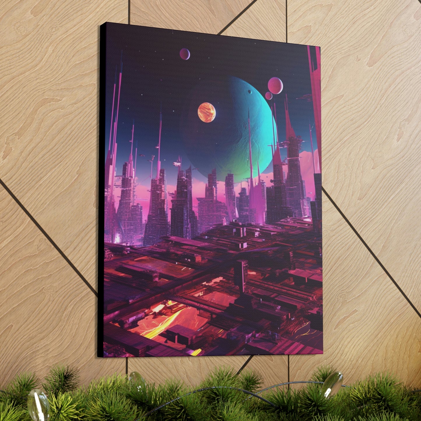 Futuristic Cyberpunk City Wall Art