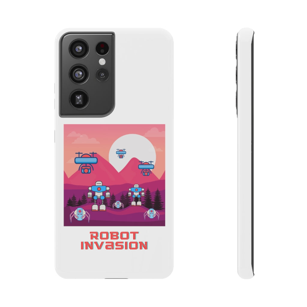Robot Invasion Impact-Resistant Phone Cases