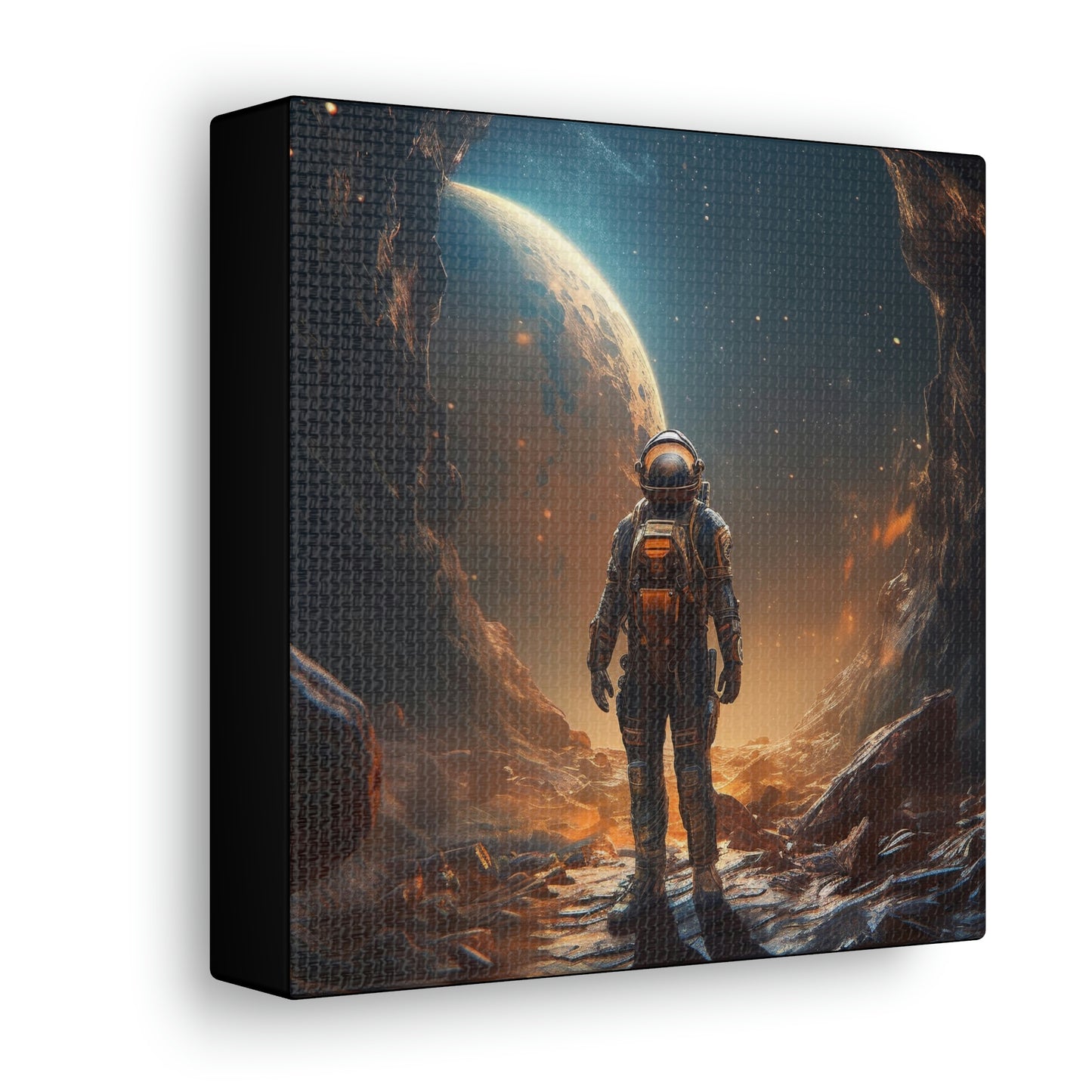 Astronaut On New Planet With Civilization Wall Art