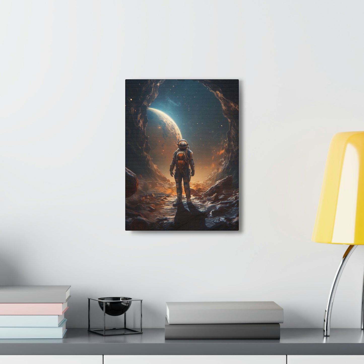 Astronaut On New Planet With Civilization Wall Art