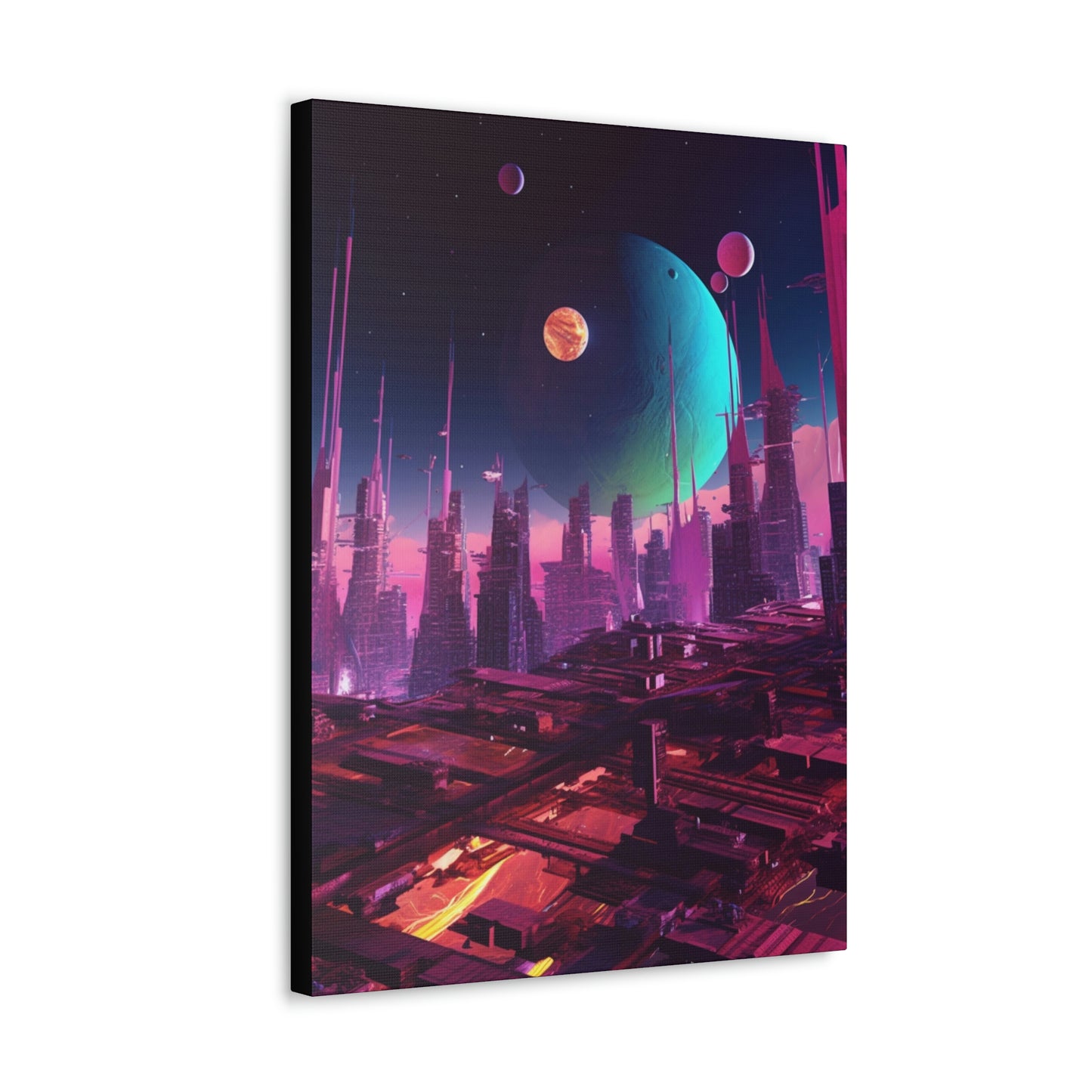 Futuristic Cyberpunk City Wall Art