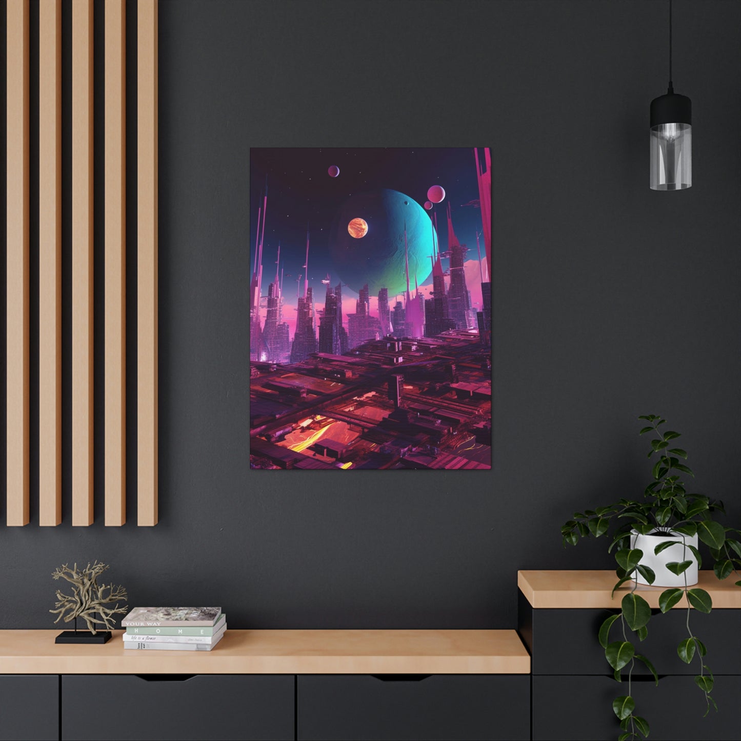 Futuristic Cyberpunk City Wall Art