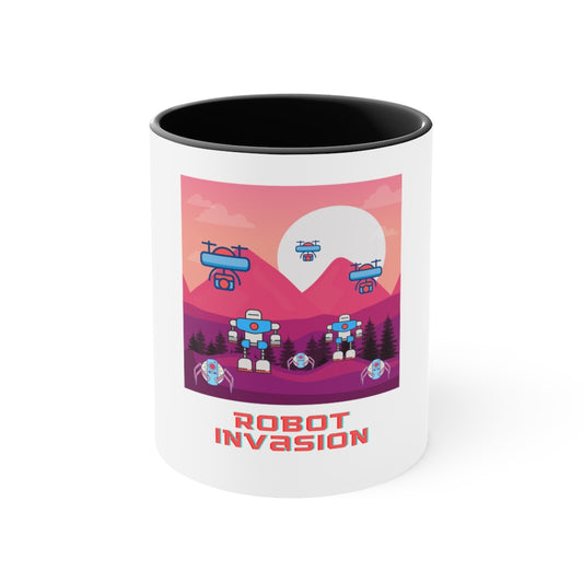 Robot Invasion Accent Mug