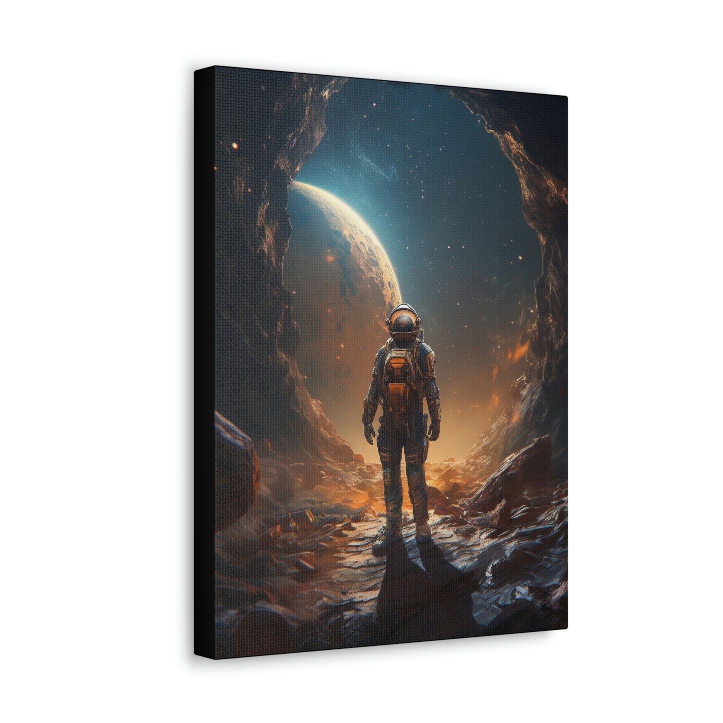 Astronaut On New Planet With Civilization Wall Art