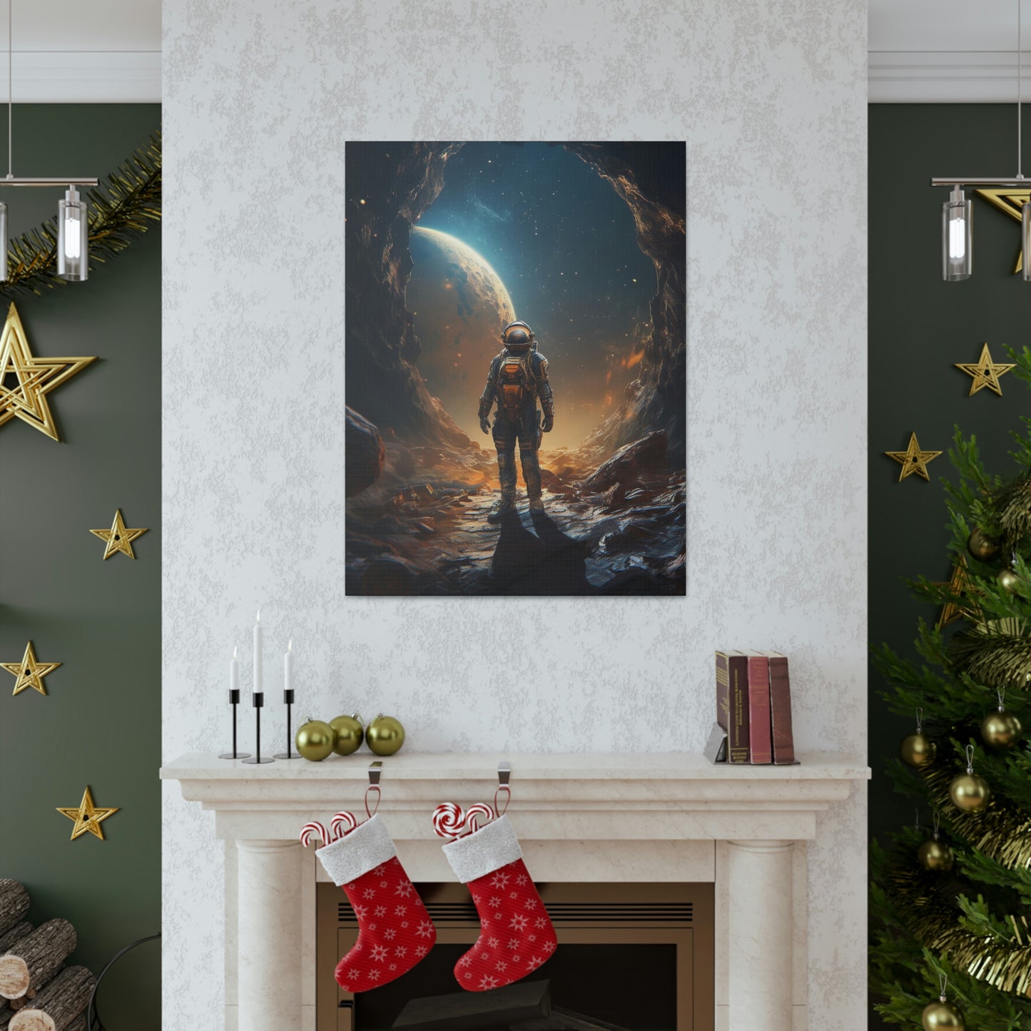 Astronaut On New Planet With Civilization Wall Art