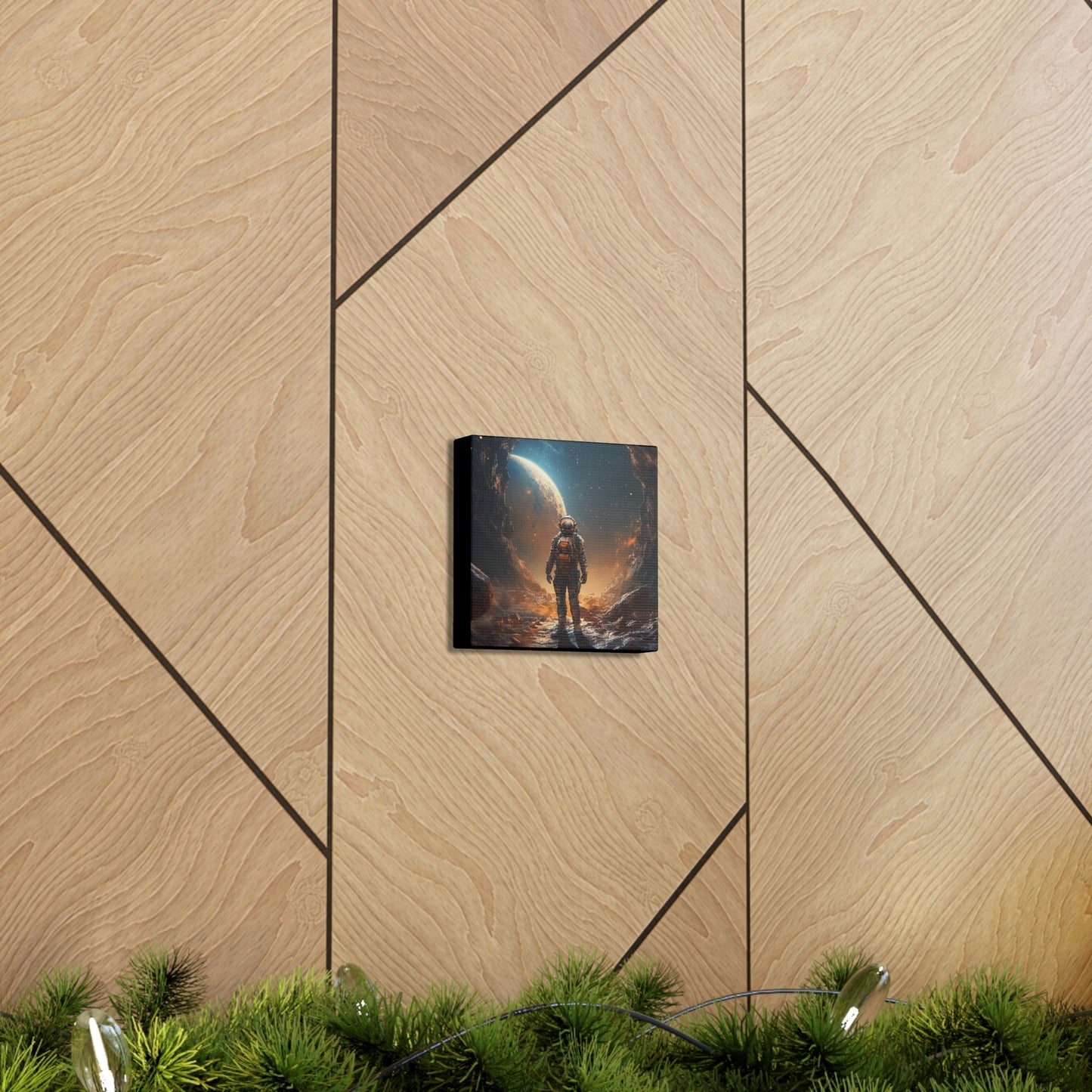 Astronaut On New Planet With Civilization Wall Art