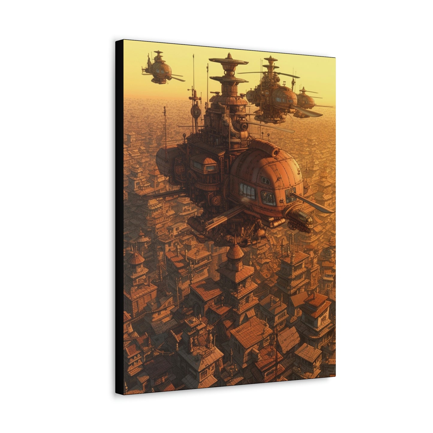 Aerial Steampunk Helicopter Squadron Wall Art