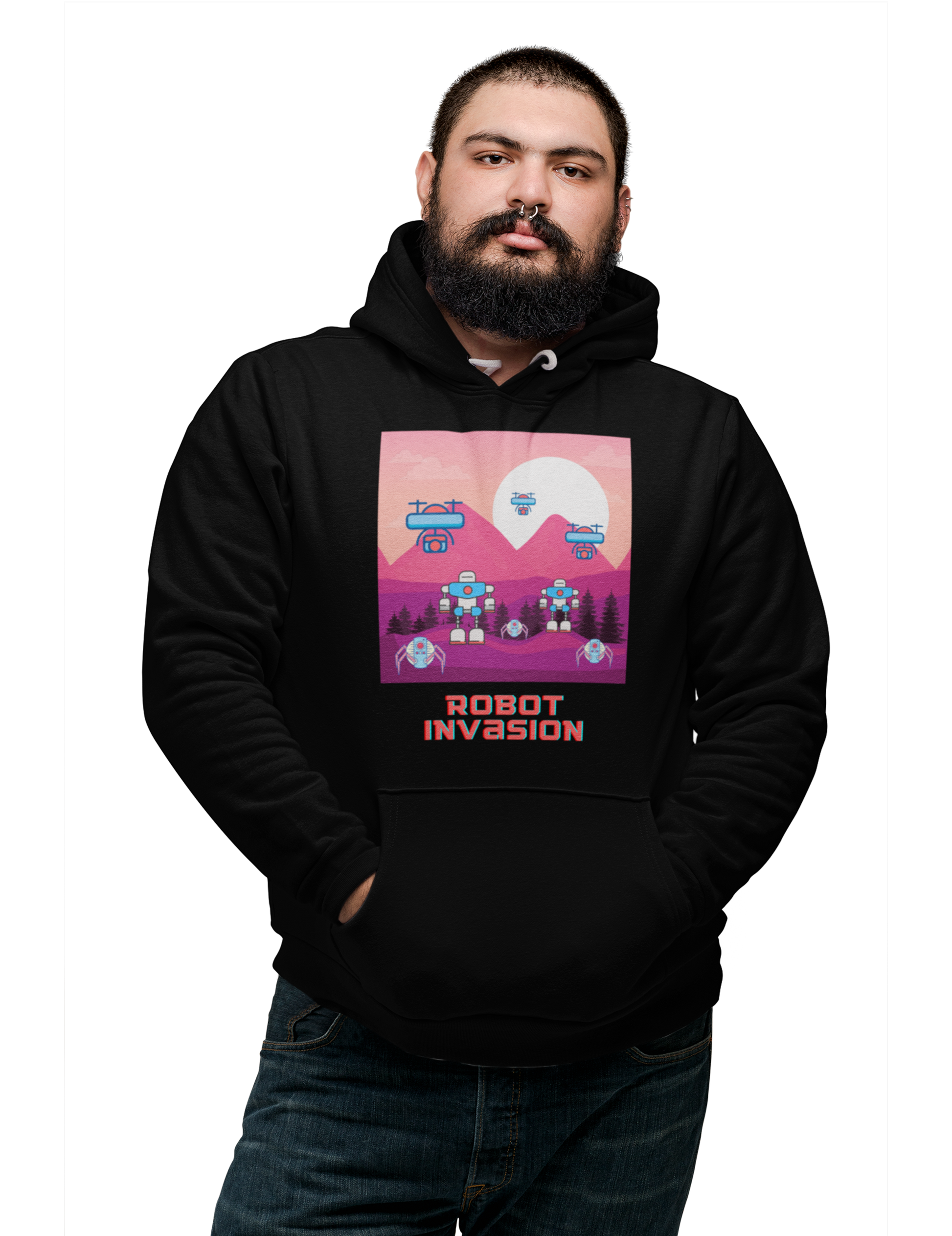 Robot Invasion Unisex Heavy Blend™ Hooded Sweatshirt