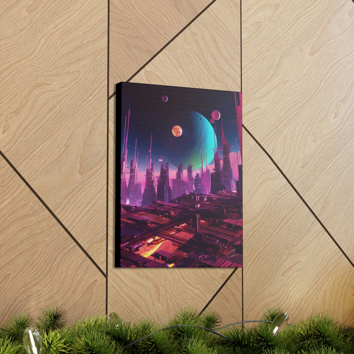 Futuristic Cyberpunk City Wall Art