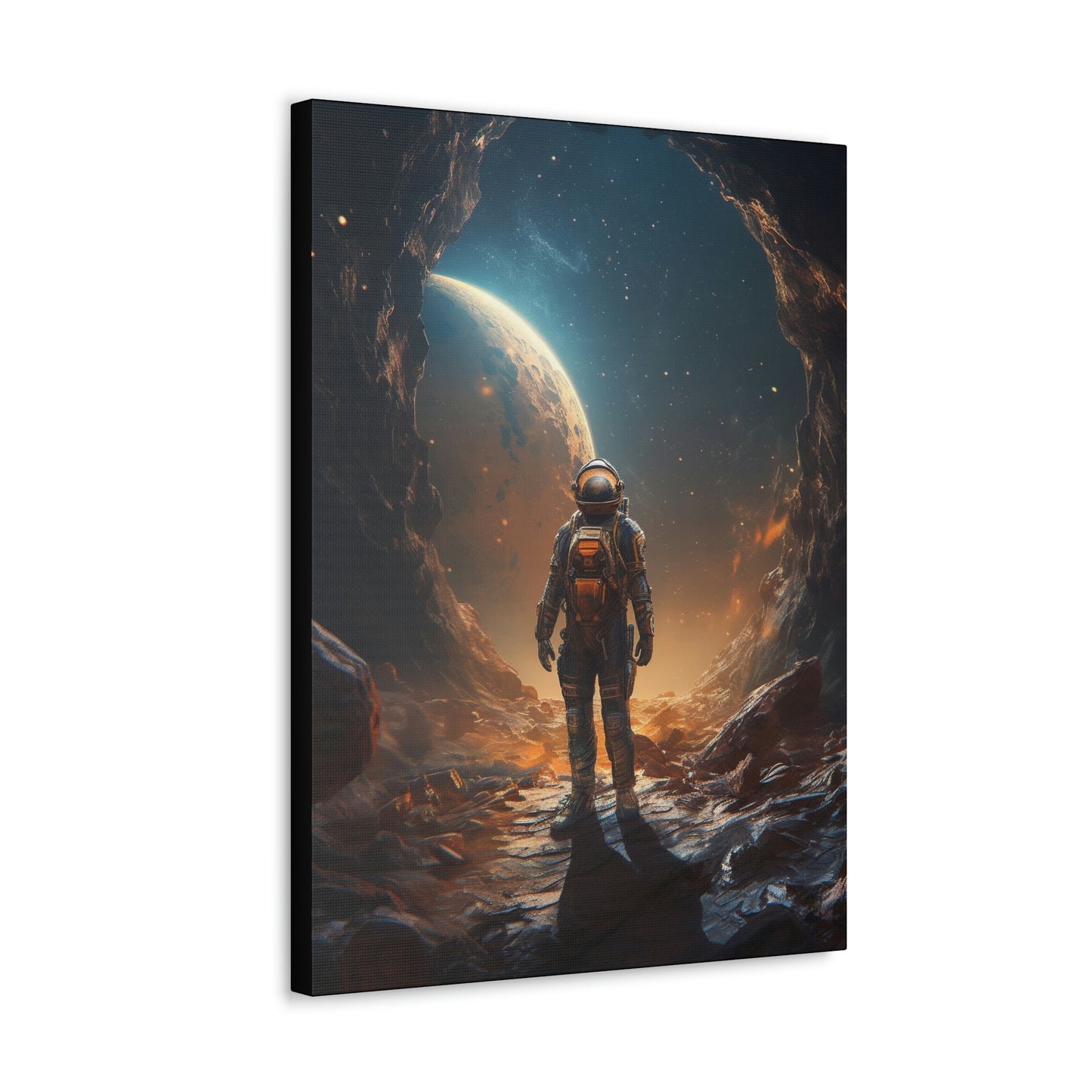 Astronaut On New Planet With Civilization Wall Art