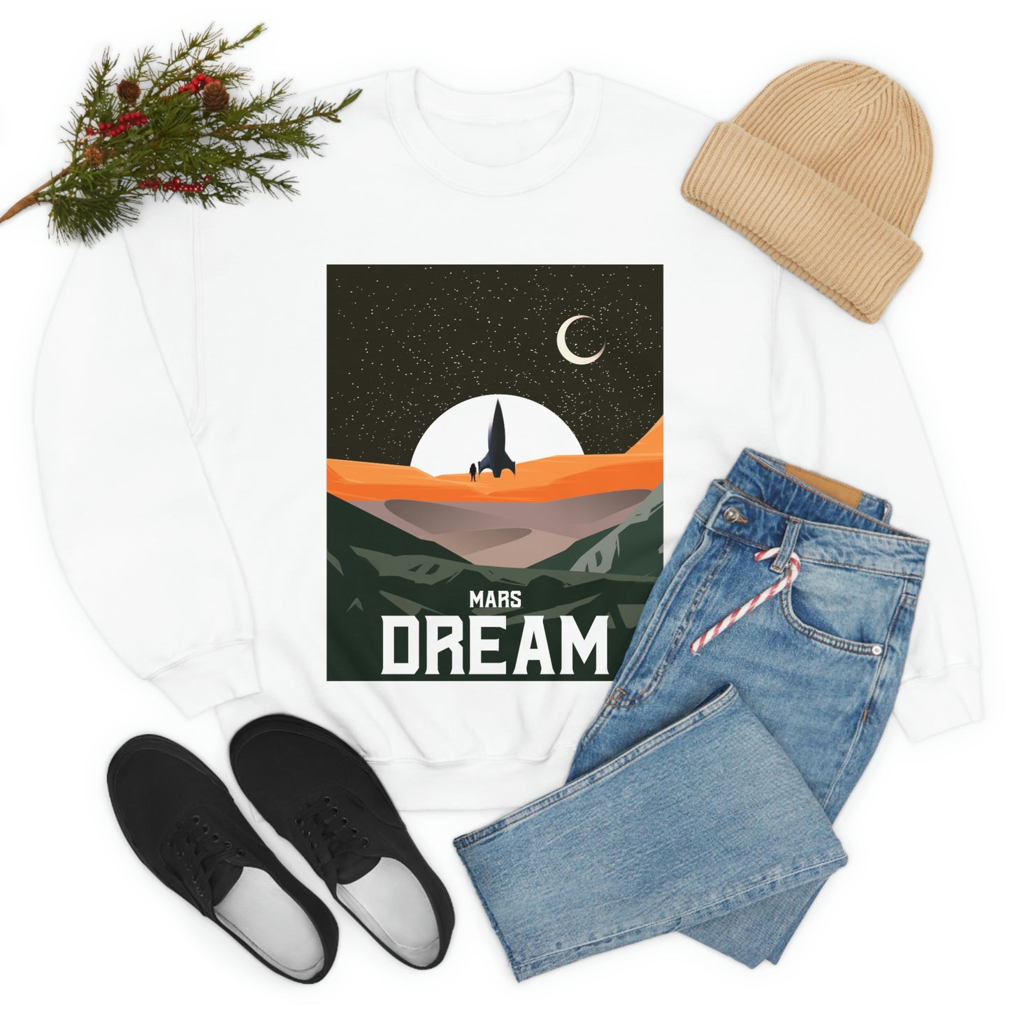 Space Mars Dream Unisex Heavy Blend™ Crewneck Sweatshirt