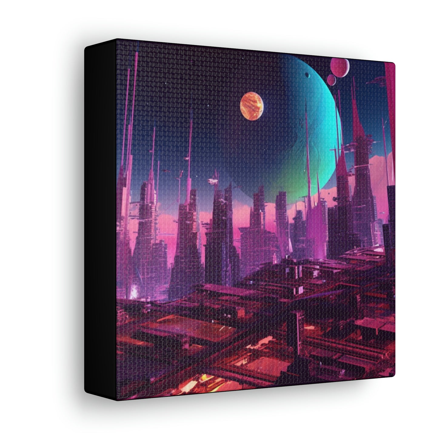 Futuristic Cyberpunk City Wall Art