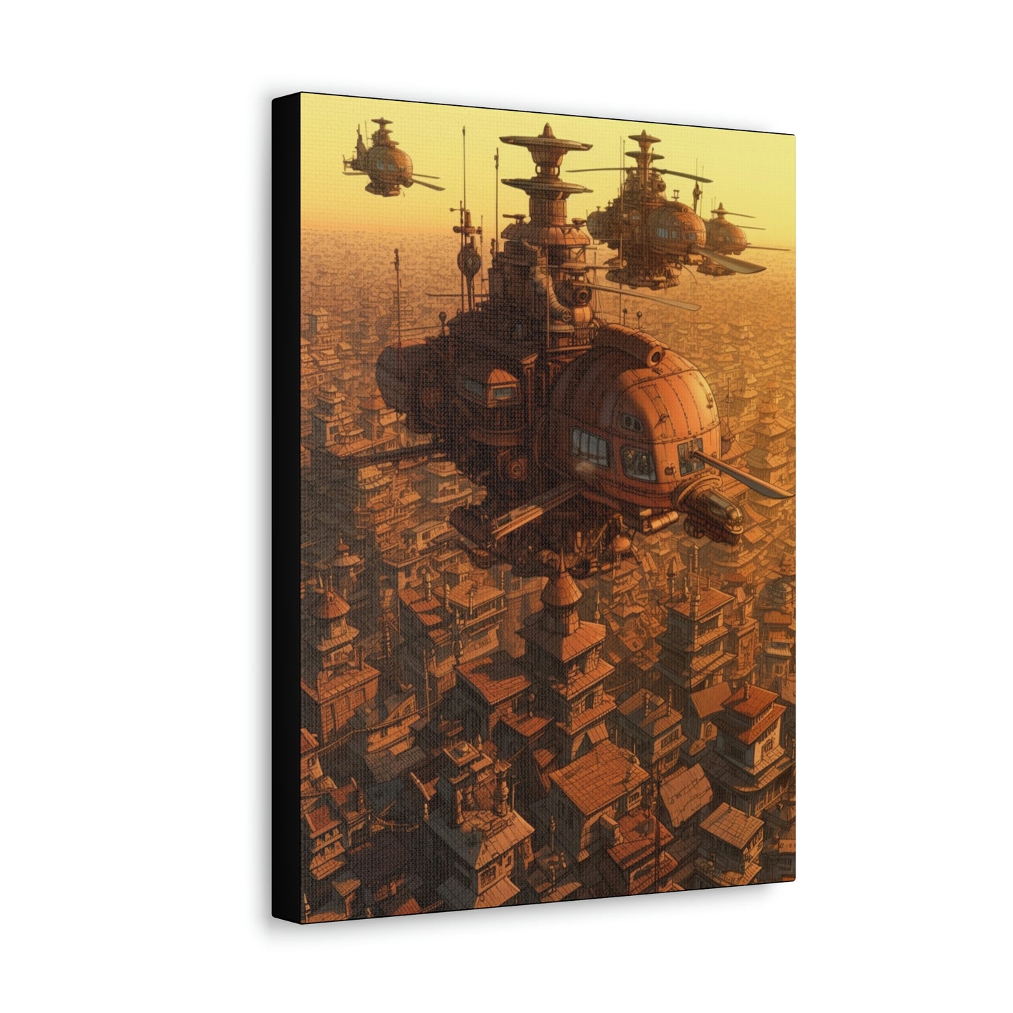 Aerial Steampunk Helicopter Squadron Wall Art