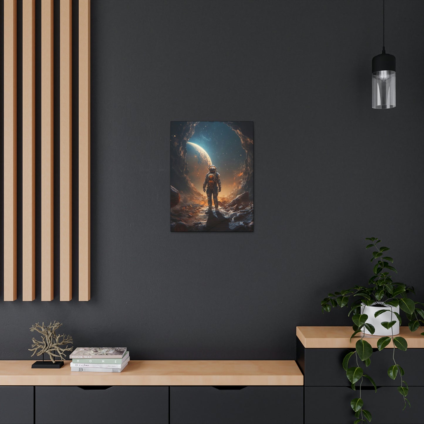 Astronaut On New Planet With Civilization Wall Art