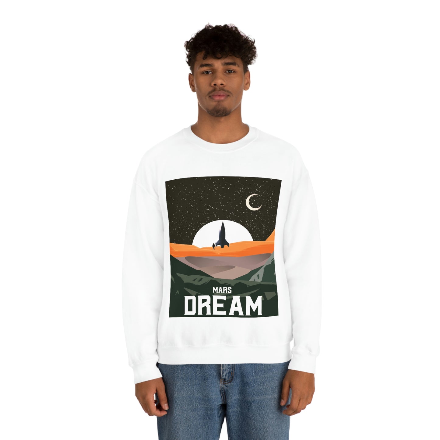 Space Mars Dream Unisex Heavy Blend™ Crewneck Sweatshirt