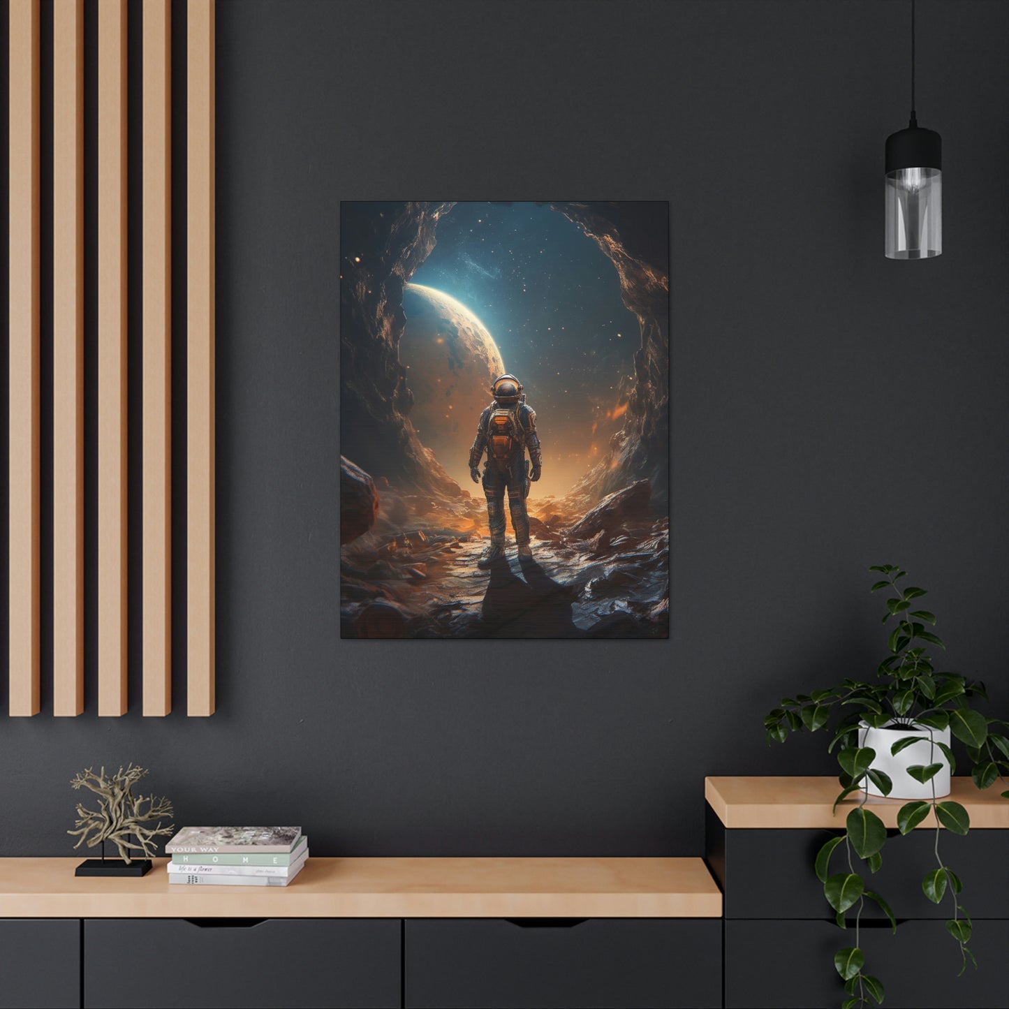 Astronaut On New Planet With Civilization Wall Art