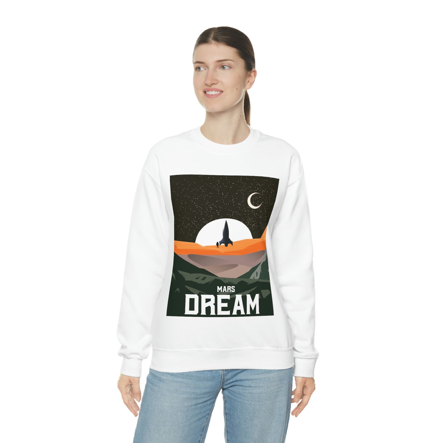 Space Mars Dream Unisex Heavy Blend™ Crewneck Sweatshirt