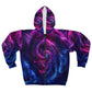 Cyberpunk Spiral Galaxy Unisex Zip Hoodie