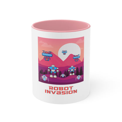 Robot Invasion Accent Mug