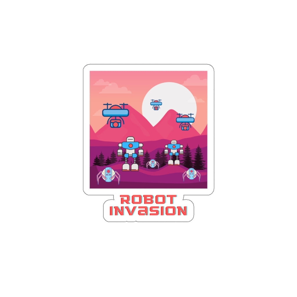 Robot Invasion Die-Cut Stickers