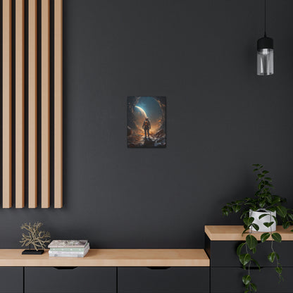 Astronaut On New Planet With Civilization Wall Art