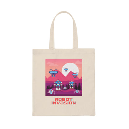 Robot Invasion Canvas Tote Bag