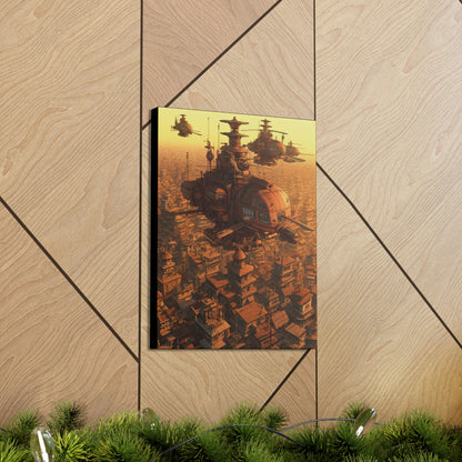 Aerial Steampunk Helicopter Squadron Wall Art