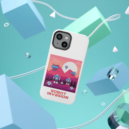 Robot Invasion Impact-Resistant Phone Cases