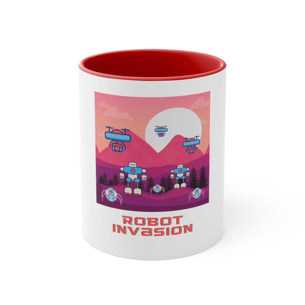 Robot Invasion Accent Mug