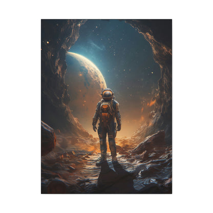 Astronaut On New Planet With Civilization Wall Art