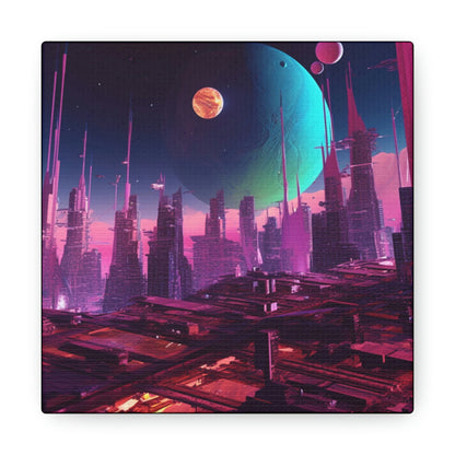 Futuristic Cyberpunk City Wall Art