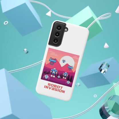 Robot Invasion Impact-Resistant Phone Cases